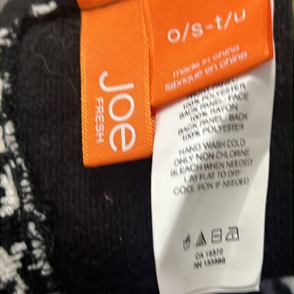 HOUNDSTOOTH KNIT BLACK & WHITE 100% POLYESTER FACE 100% RAYON BACK GLOVES SZ O/S - Picture 3 of 5